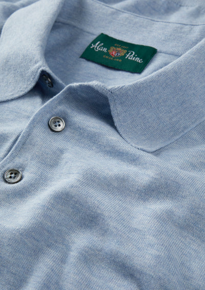 Men's Cotton Polo Shirt in Light Blue