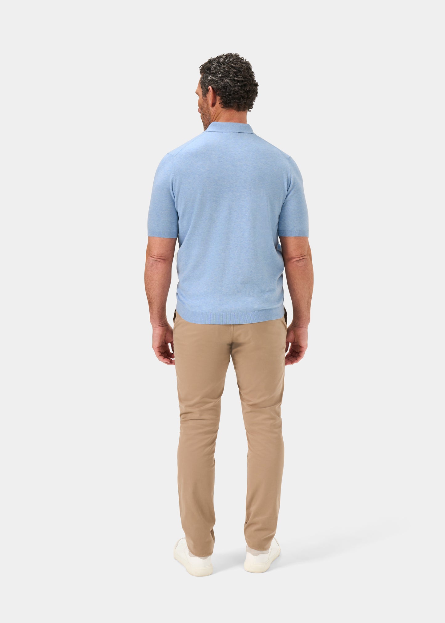 Men's Cotton Polo Shirt in Light Blue
