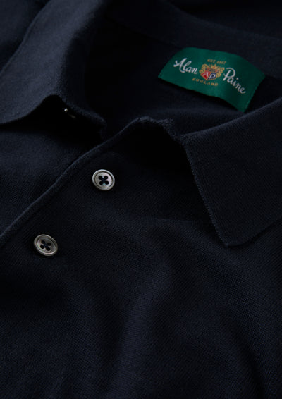 Men's Cotton Polo Shirt in Navy