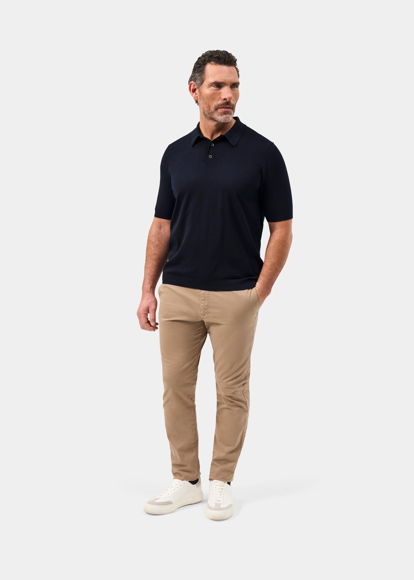 Men's Cotton Polo Shirt in Navy