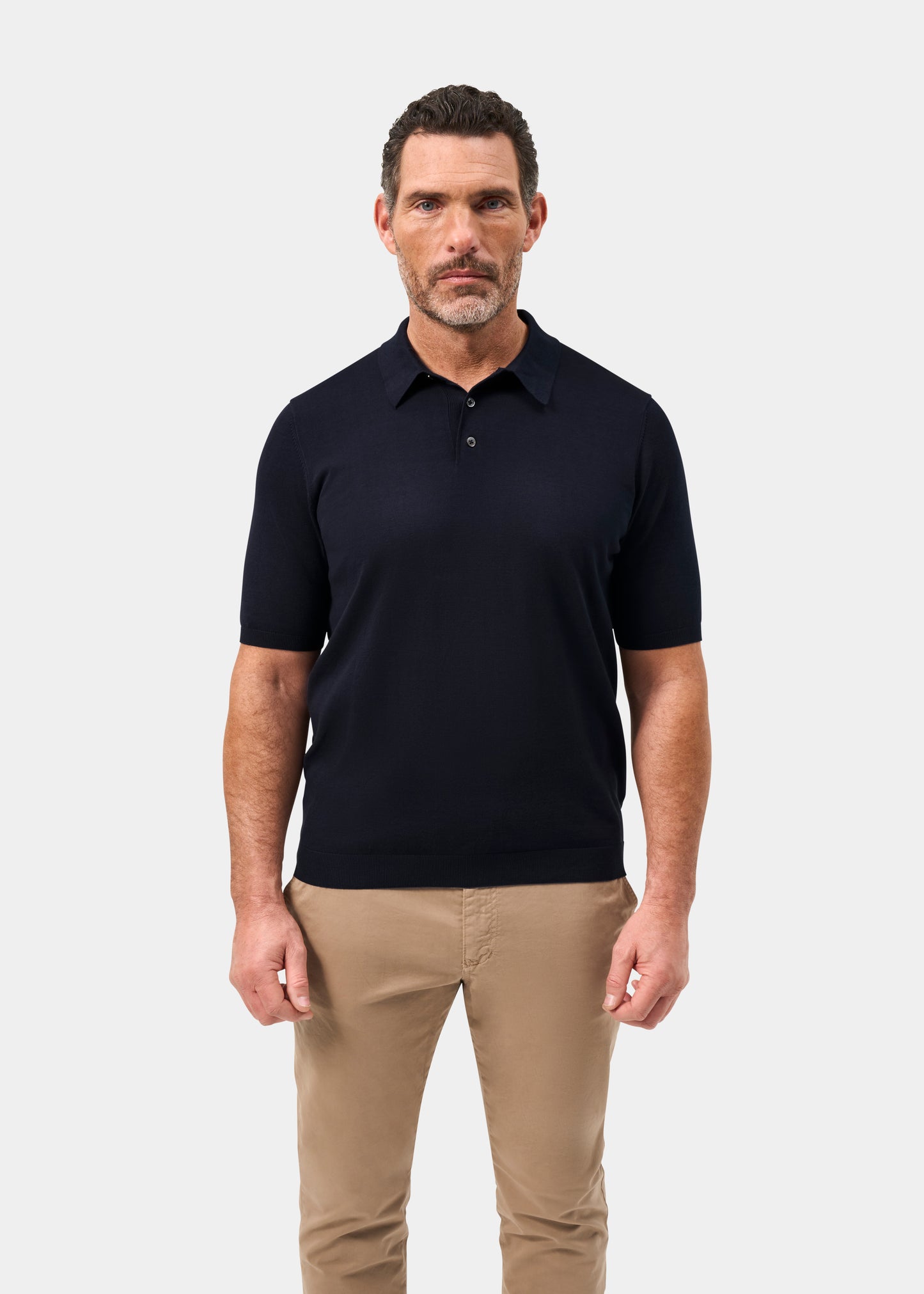 Men's Cotton Polo Shirt in Navy