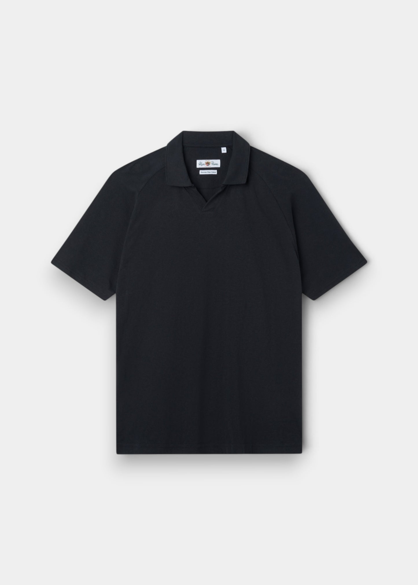 Hayling Men's Open Collar Polo In Black