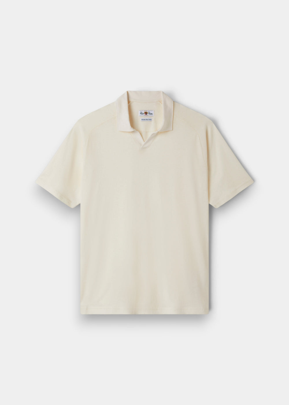 Hayling Men's Open Collar Polo In Ecru