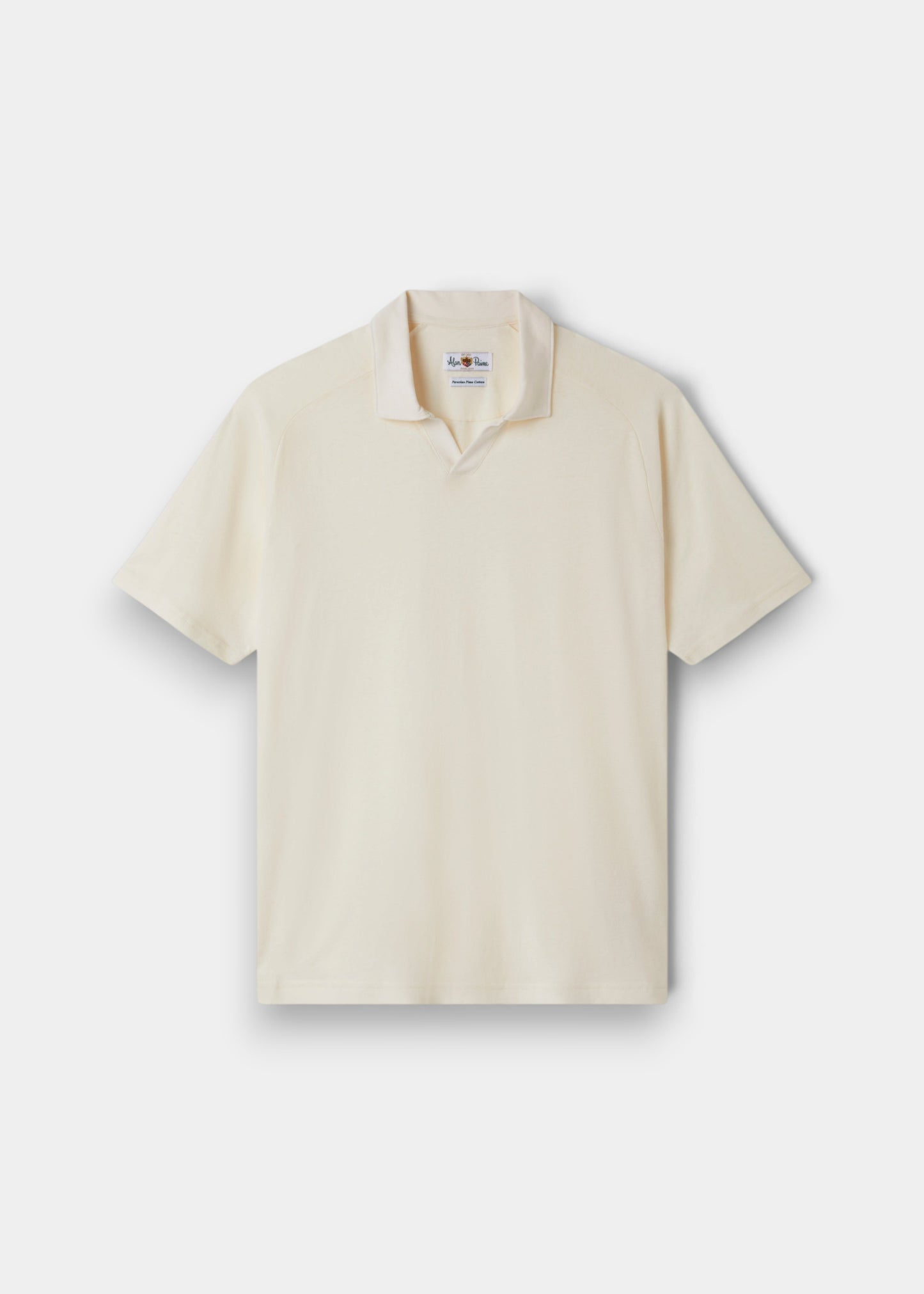 Hayling Men's Open Collar Polo In Ecru