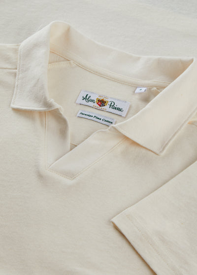 Men's Cotton Open Collar Polo Shirt in White