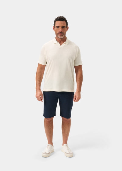 Men's Cotton Open Collar Polo Shirt in White