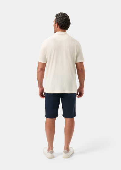 Men's Cotton Open Collar Polo Shirt in White