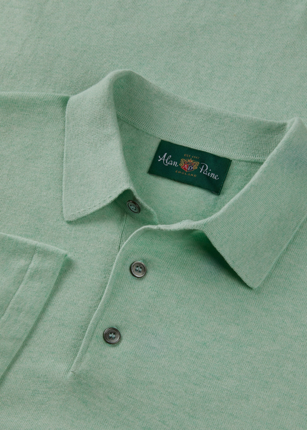 Men's Cotton Polo Shirt in Pale Green