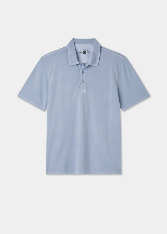 Men's Pique Cotton Polo Shirt in Light Blue