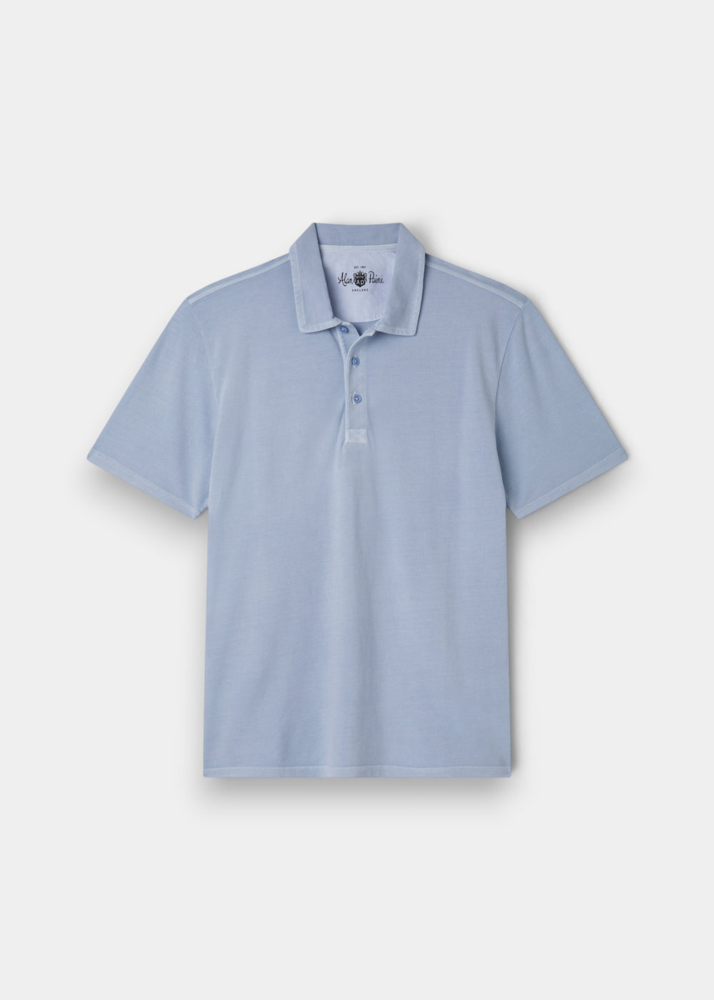 Weymouth Washed Effect Polo Shirt In Light Blue