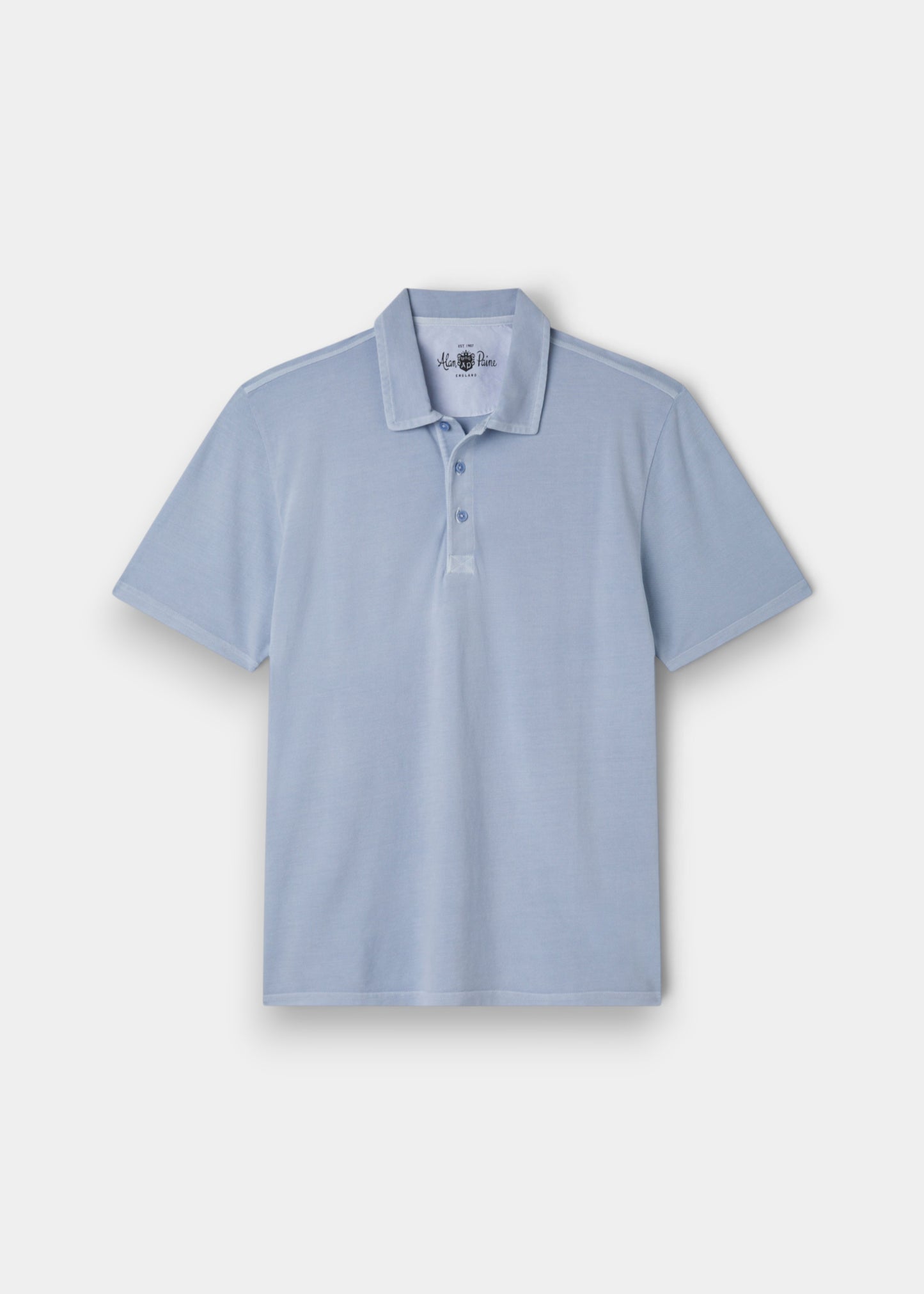 Weymouth Washed Effect Polo Shirt In Light Blue