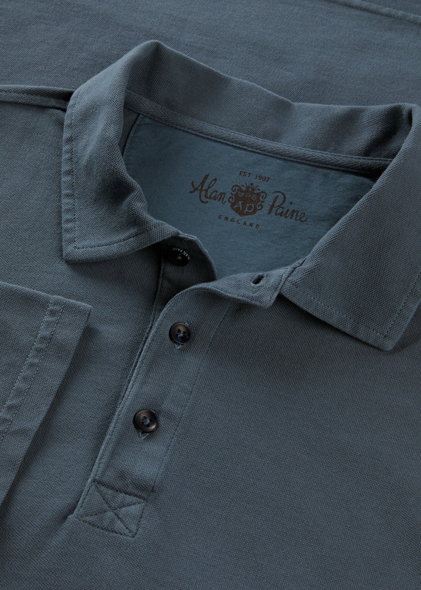 Men's Pique Cotton Polo Shirt in Navy