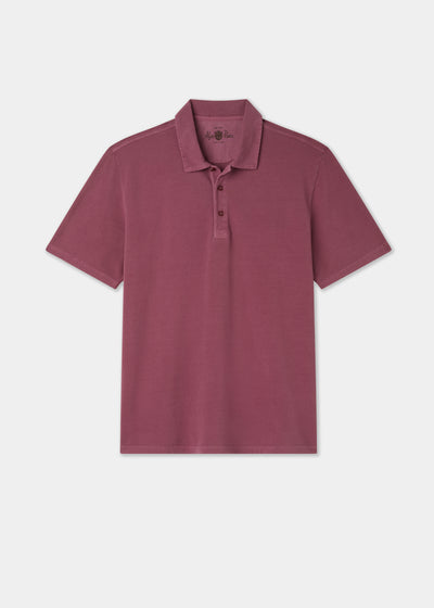 Men's Pique Cotton Polo Shirt in Red