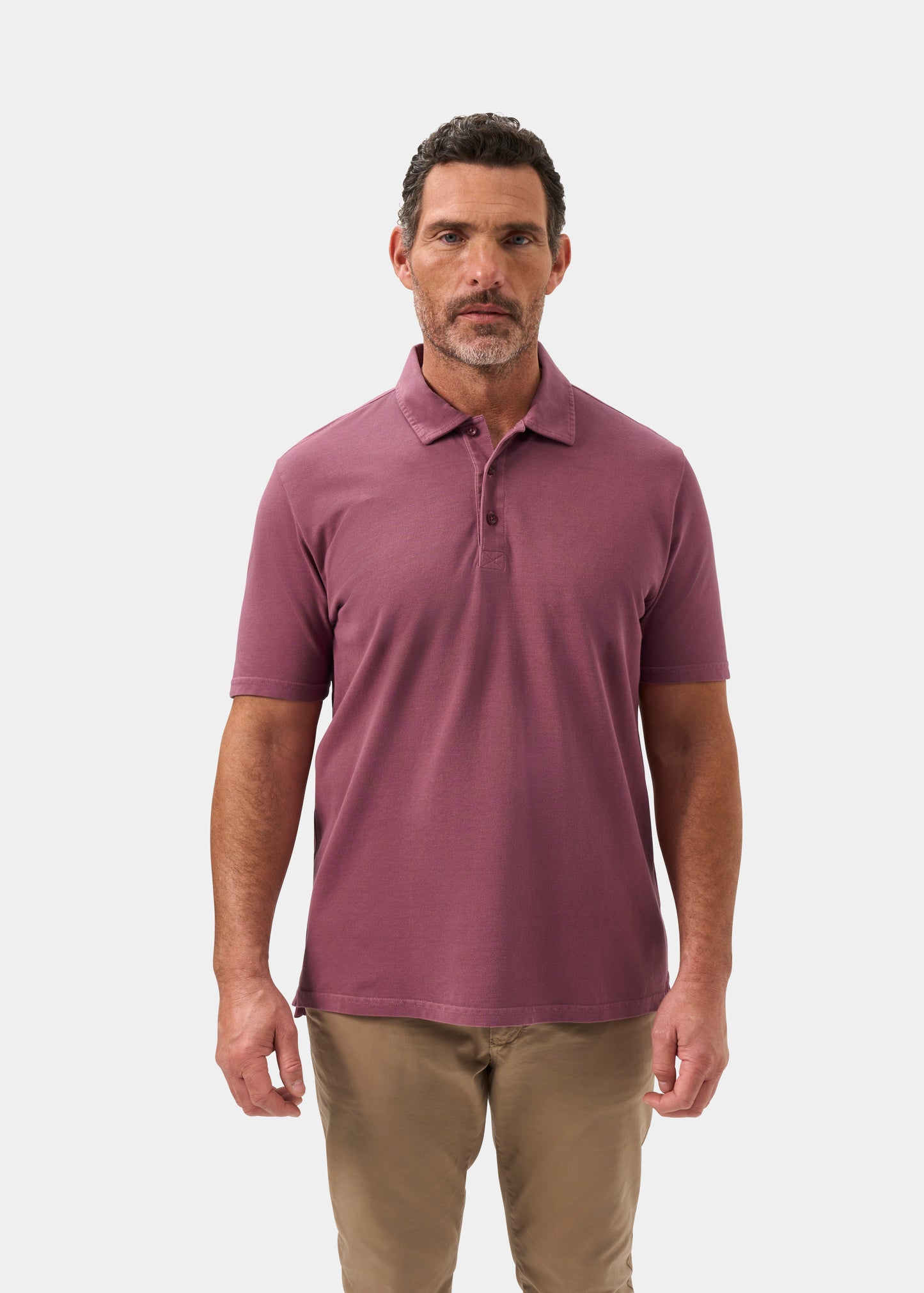Men's Pique Cotton Polo Shirt in Red