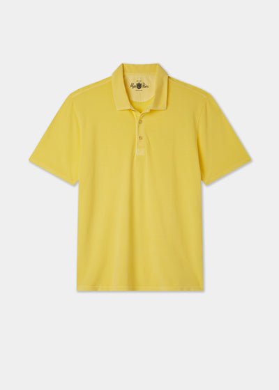 Men's Pique Cotton Polo Shirt in Yellow