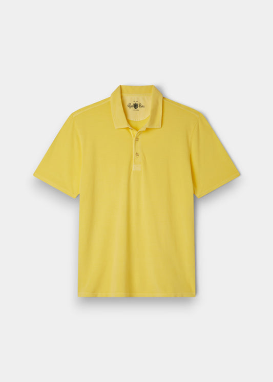 Weymouth Washed Effect Polo Shirt In Lemon