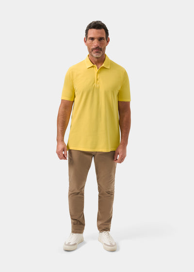 Men's Pique Cotton Polo Shirt in Yellow