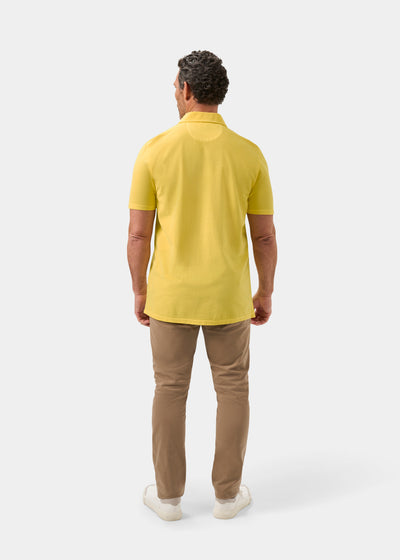 Men's Pique Cotton Polo Shirt in Yellow
