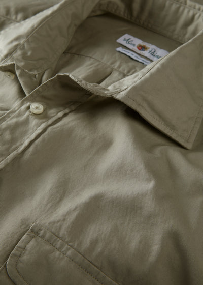 Mens Cotton Long Sleeve Shirt in Green