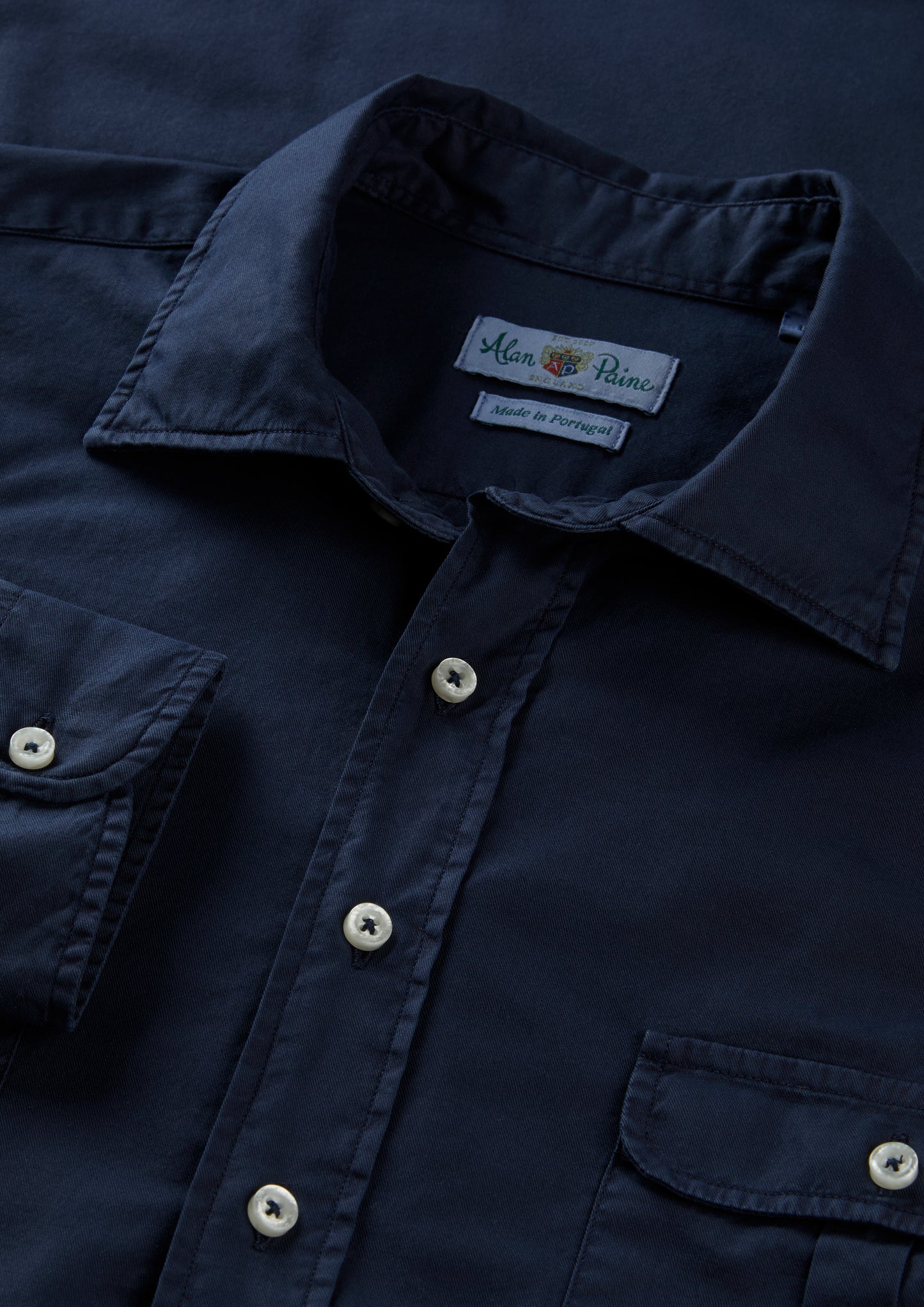 Mens Cotton Long Sleeve Shirt in Navy