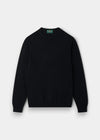 Men's Geelong Wool Crew Neck Jumper in Black