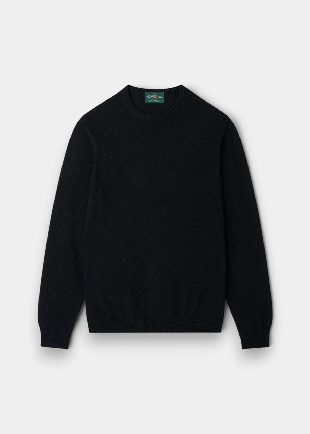 Men's Geelong Wool Crew Neck Jumper in Black