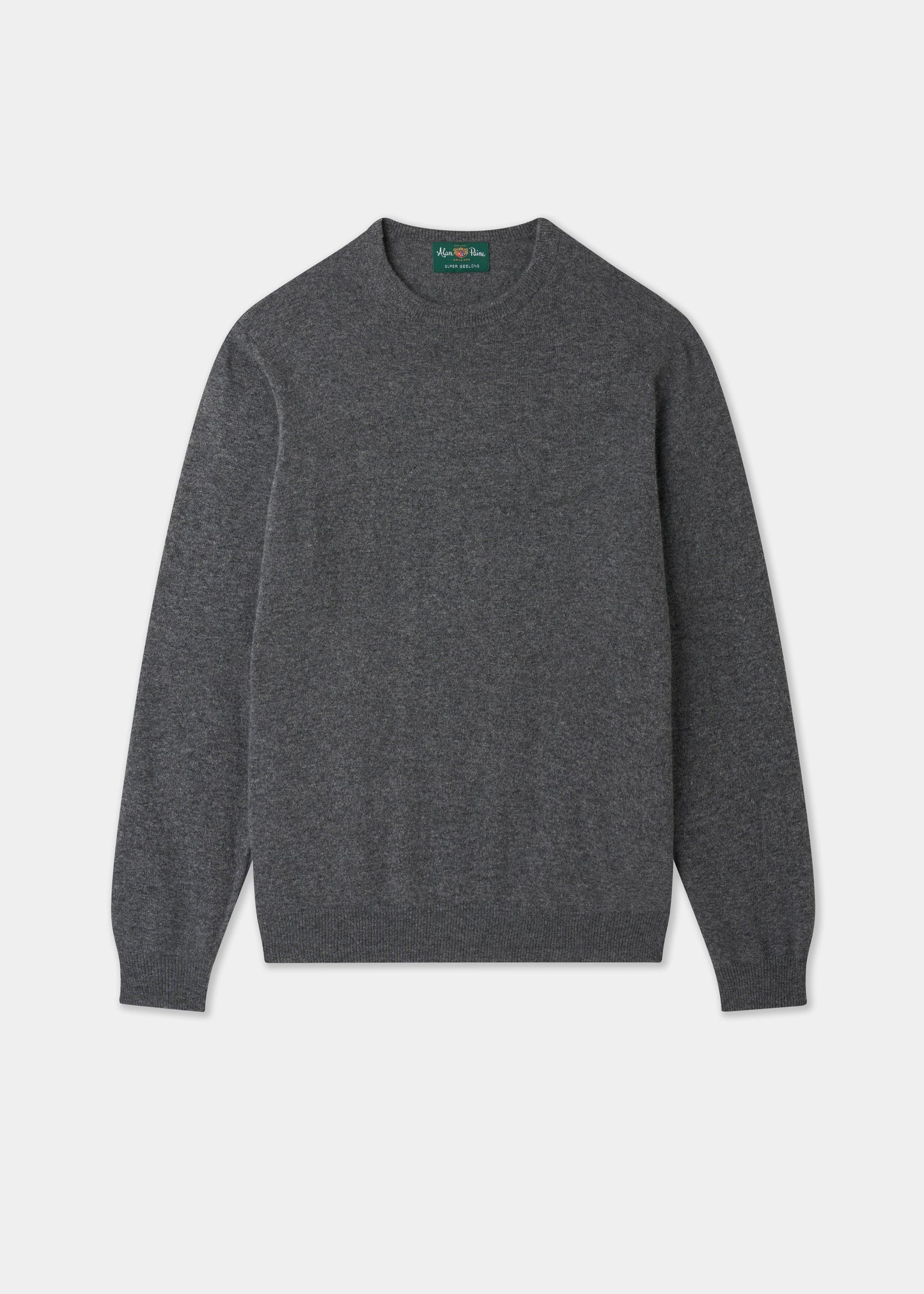 Men's Geelong Wool Crew Neck Jumper in Derby