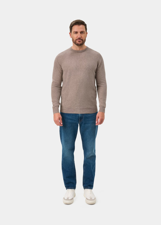 Brisbane Geelong Wool Jumper in Mushroom - Regular Fit