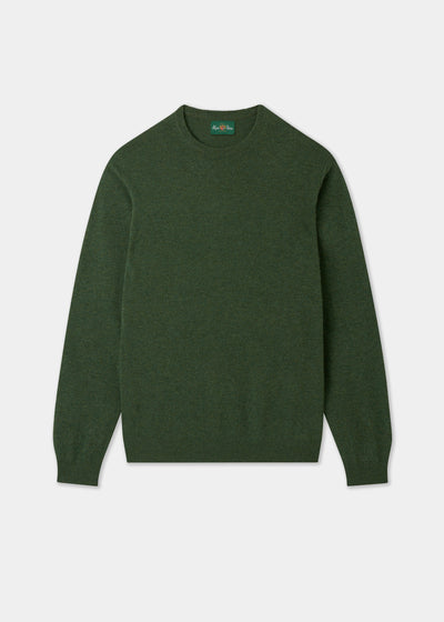 Men's Geelong Wool Crew Neck Jumper in Rosemary