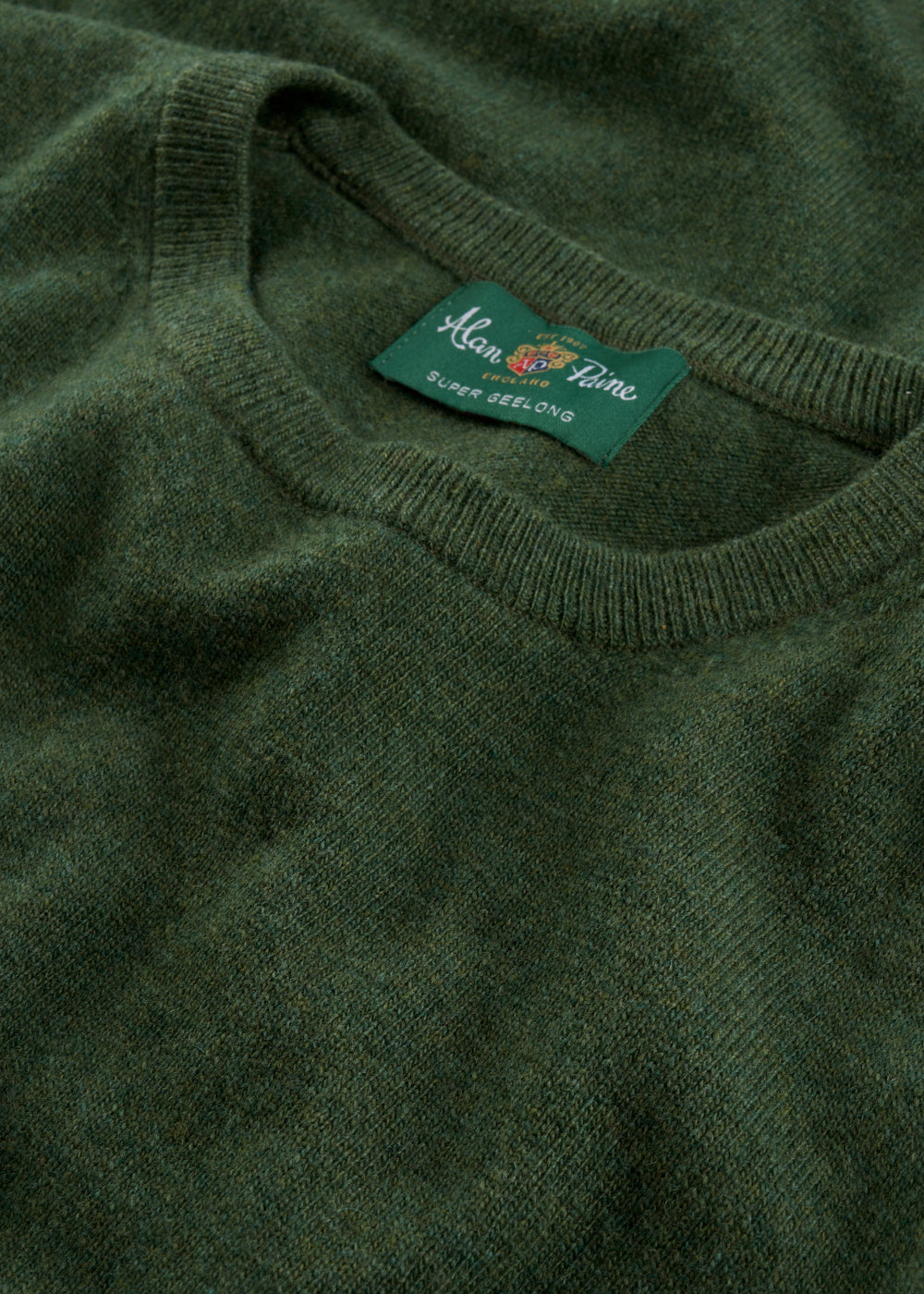 Men's Geelong Wool Crew Neck Jumper in Rosemary