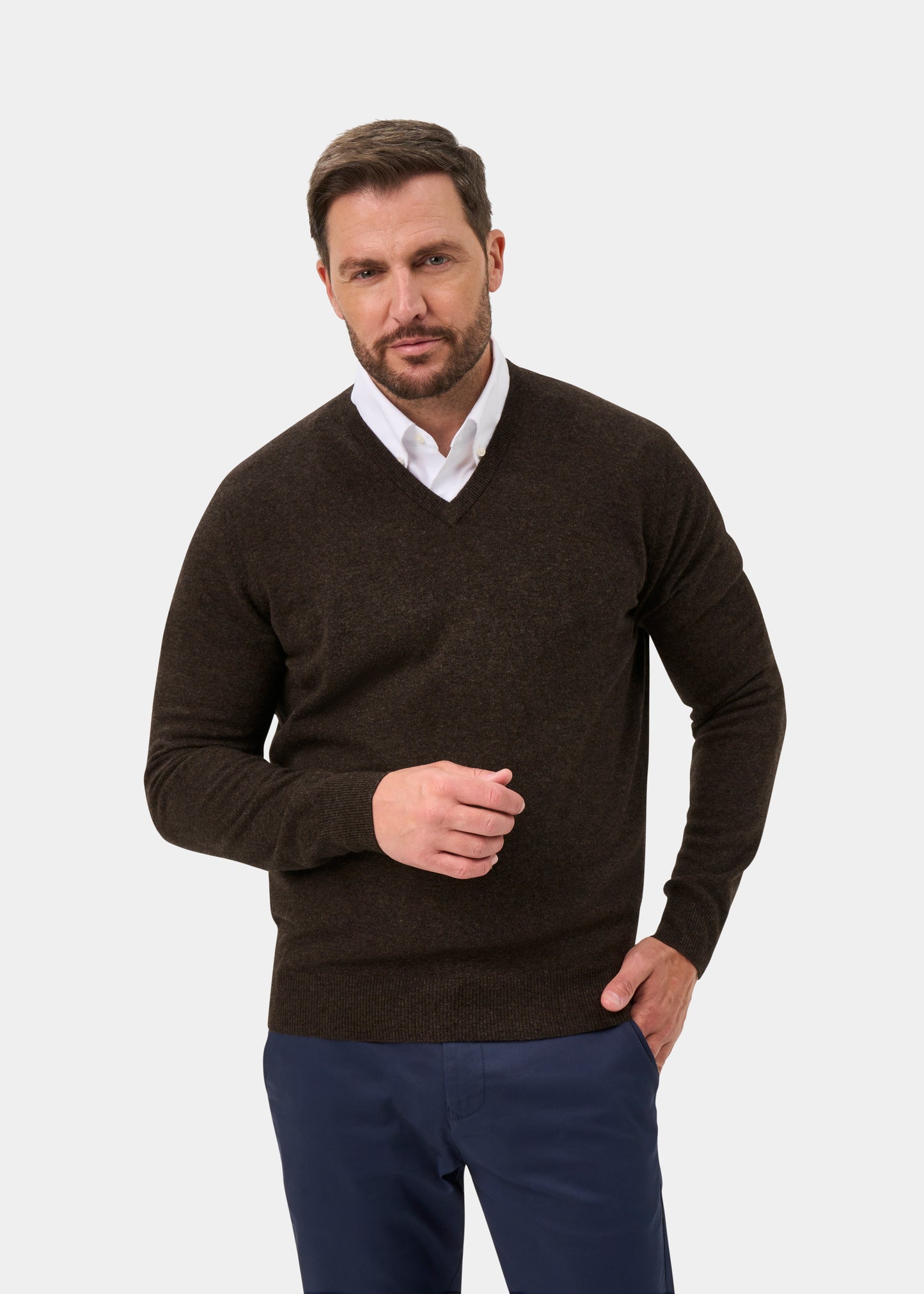 Albury Geelong Wool Jumper in Cocoa - Regular Fit