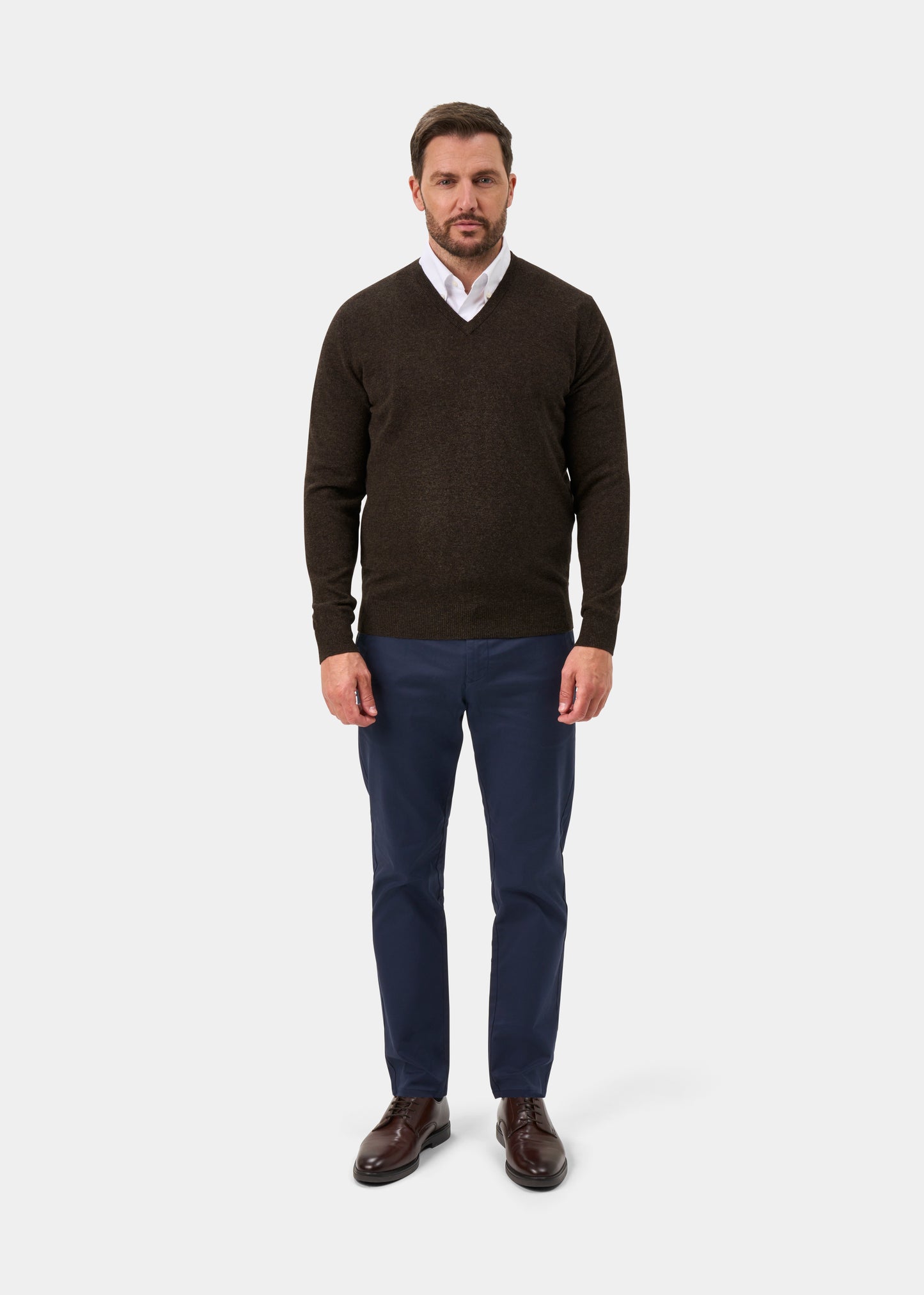 Albury Geelong Wool Jumper in Cocoa - Regular Fit