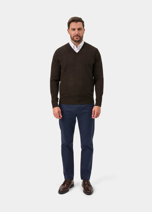 Albury Geelong Wool Jumper in Cocoa - Regular Fit