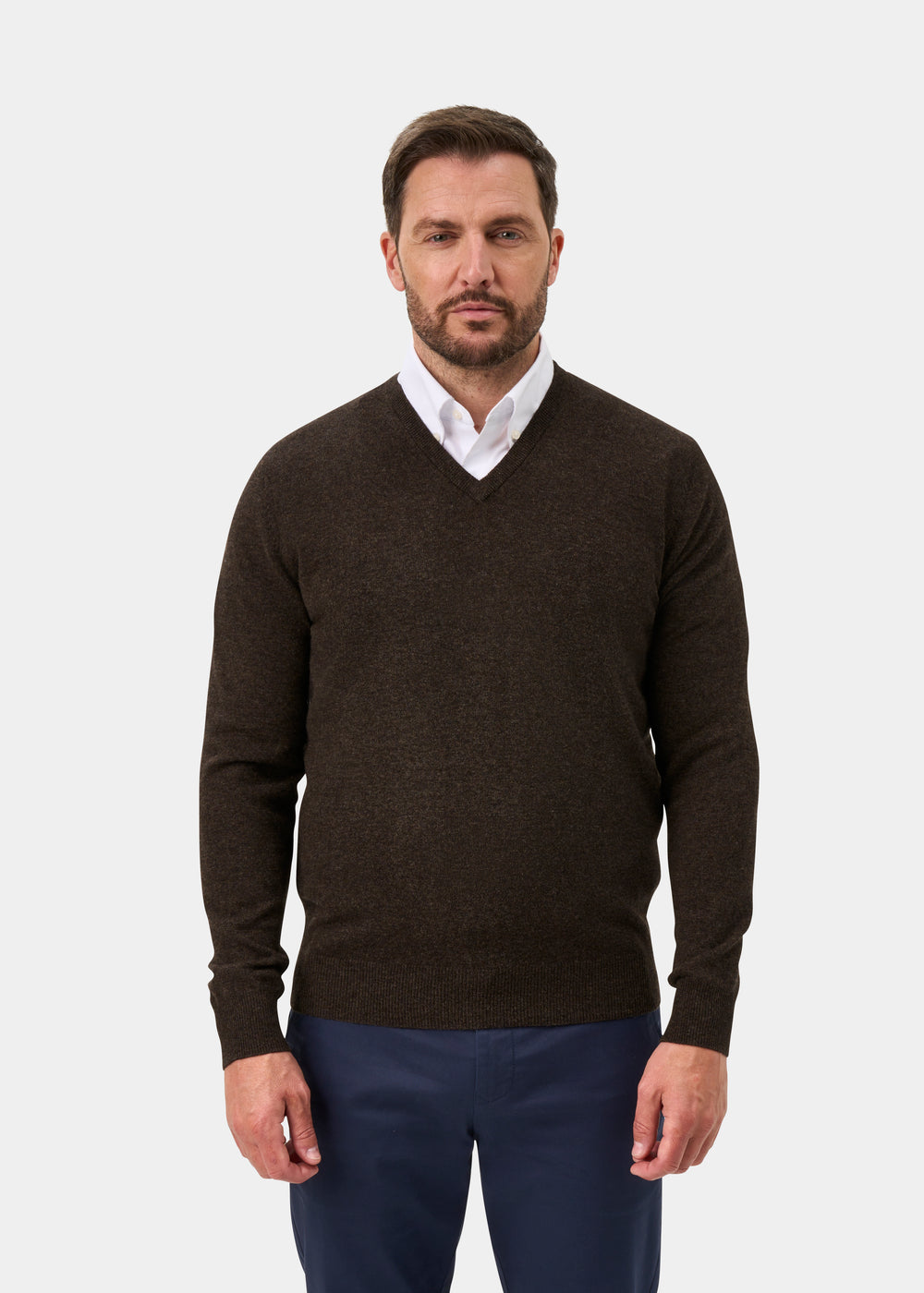 Albury Geelong Wool Jumper in Cocoa - Regular Fit