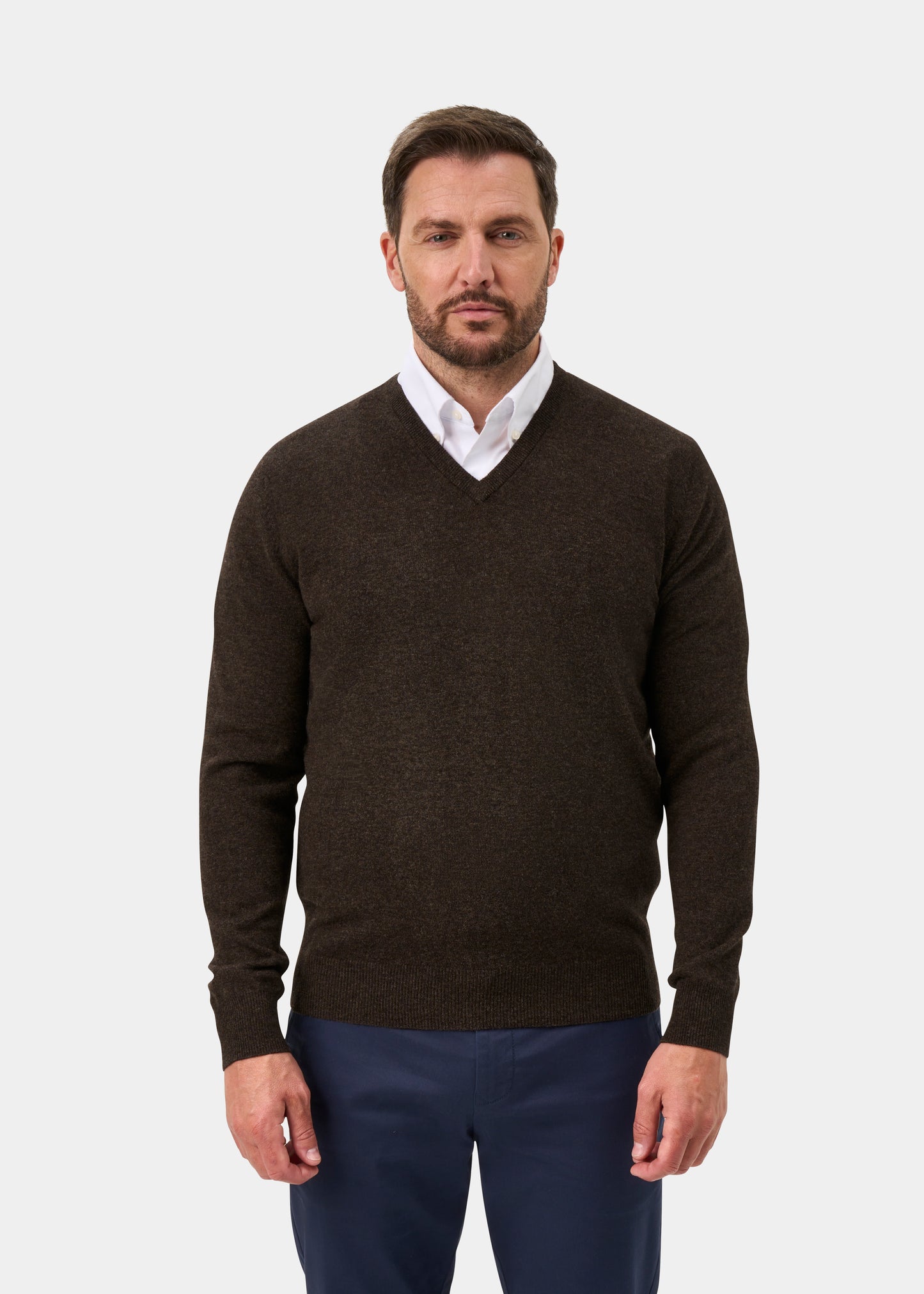 Albury Geelong Wool Jumper in Cocoa - Regular Fit