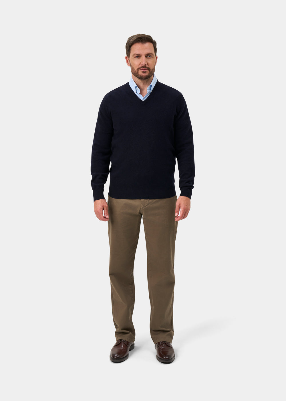 Albury Geelong Wool Jumper in Dark Navy - Regular Fit