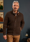 Duchally Men's Waffle Stitch Wool Jacket Cocoa