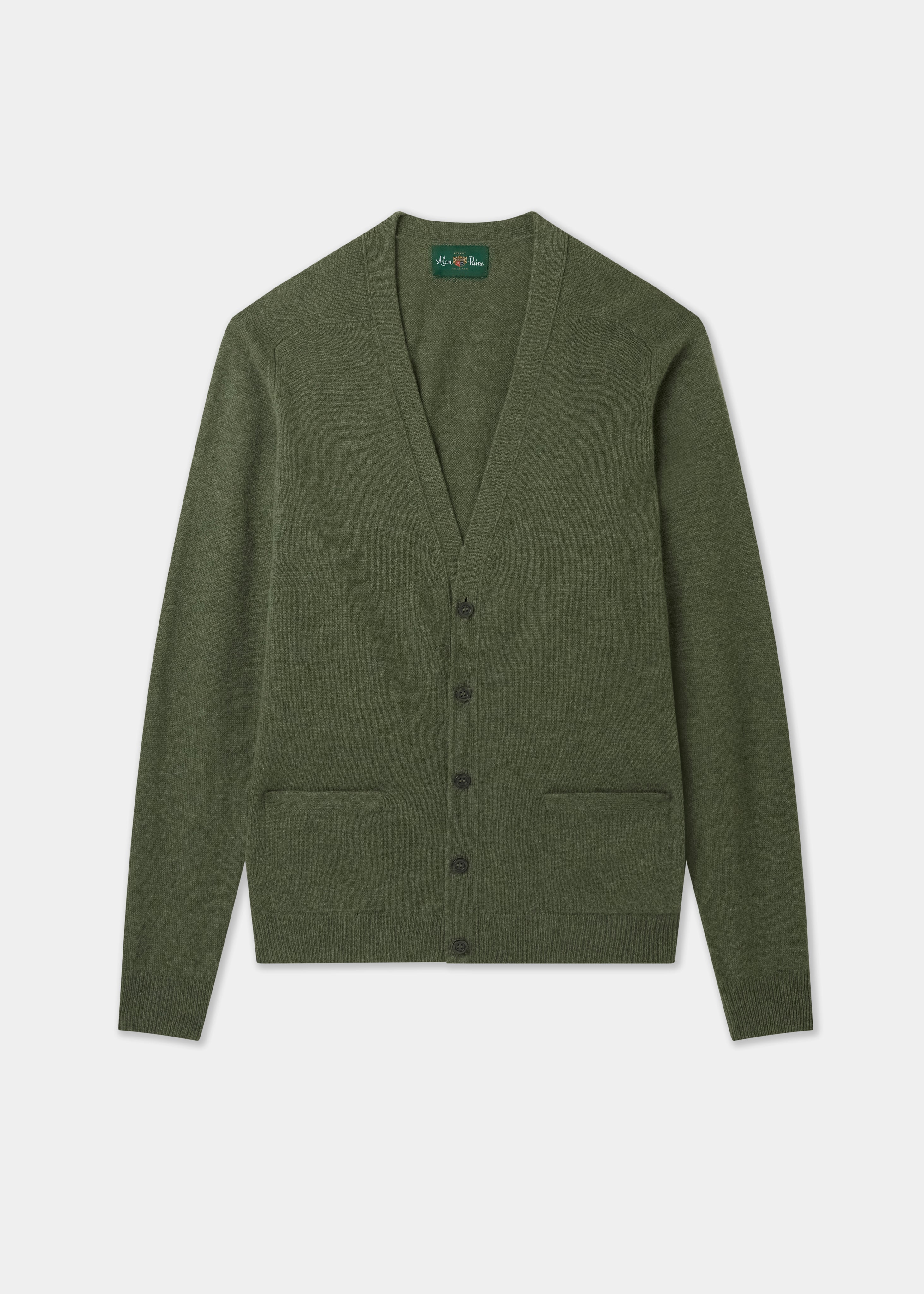 Mens-Lambswool-Cardigan-Vee-