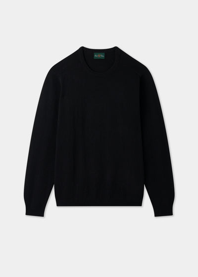 Men's Lambswool Crew Neck Jumper in Black