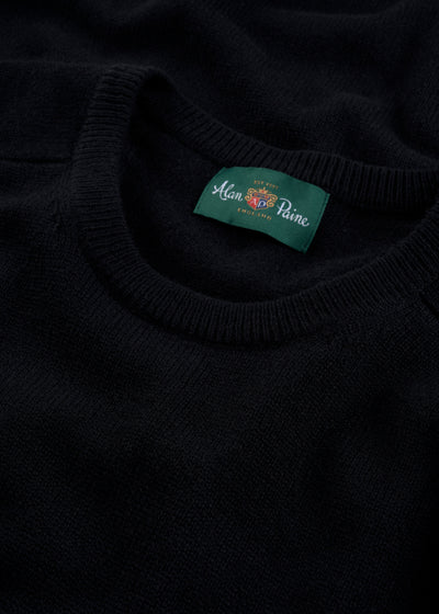 Men's Lambswool Crew Neck Jumper in Black