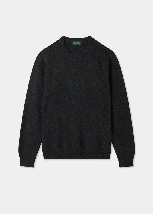 Men's Lambswool Crew Neck Jumper in Charcoal