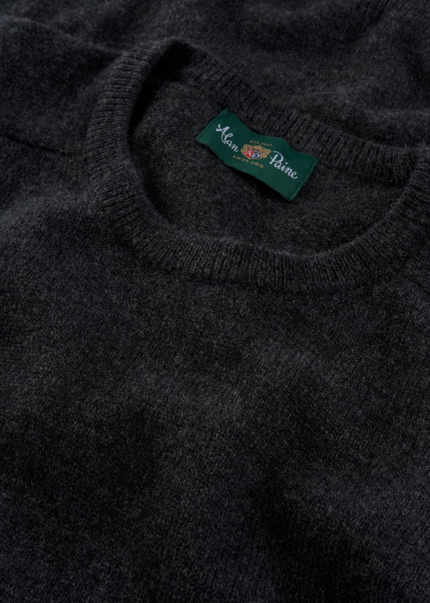 Men's Lambswool Crew Neck Jumper in Charcoal