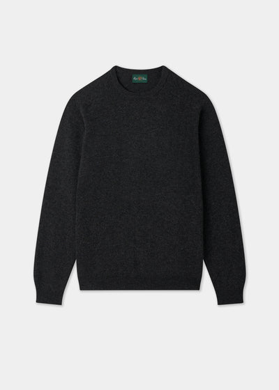 Men's Lambswool Crew Neck Jumper in Charcoal