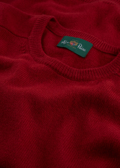 Men's Lambswool Crew Neck Jumper in Dubonnet