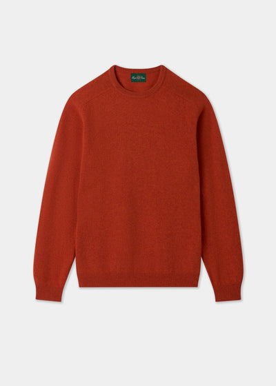 Men's Lambswool Crew Neck Jumper in Ember