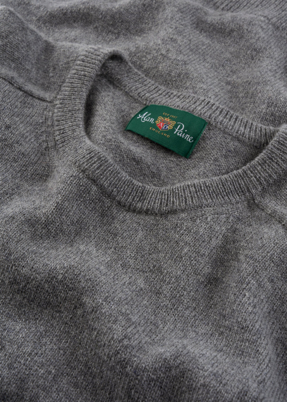 Men's Lambswool Crew Neck Jumper in Grey Mix