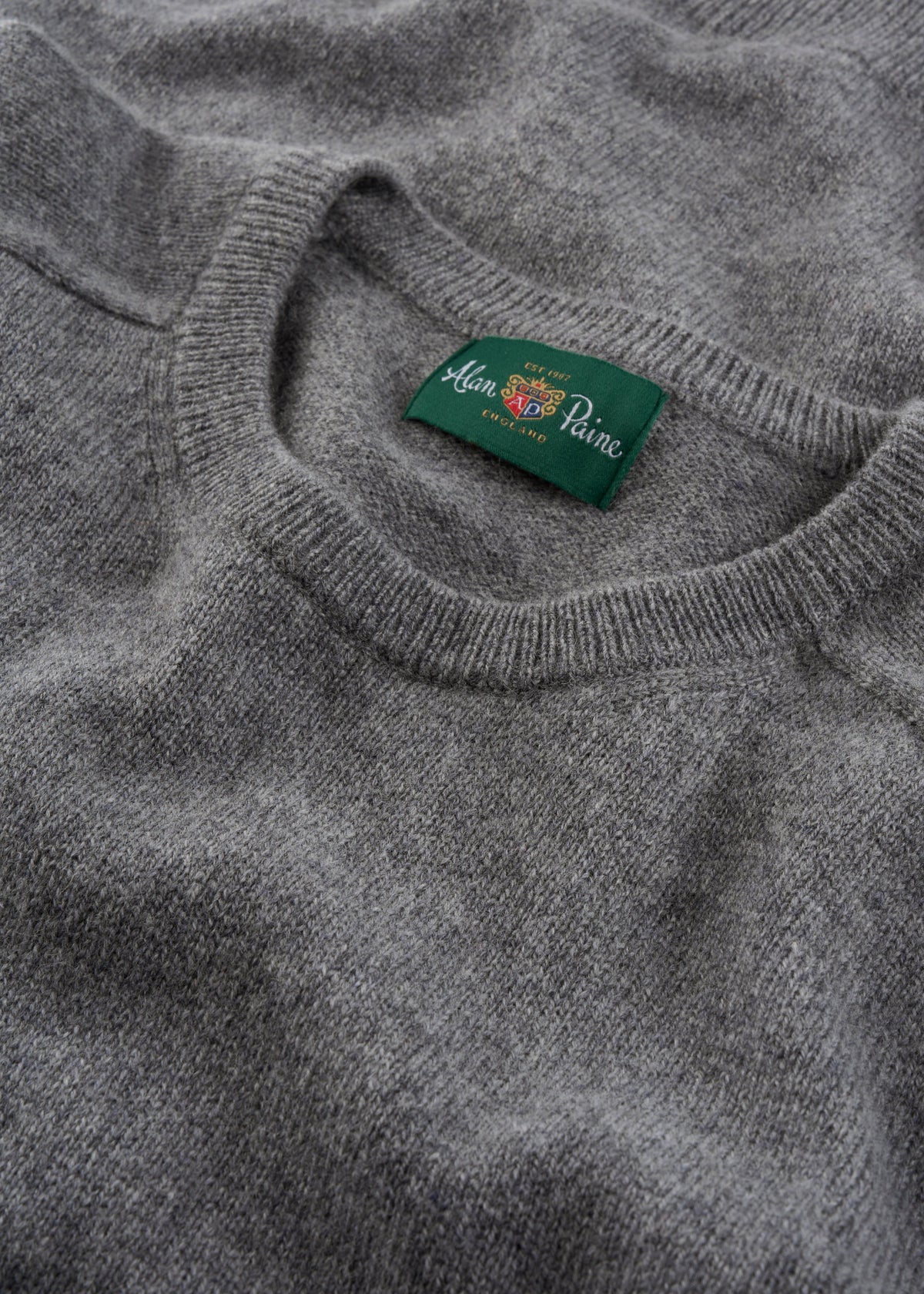 Men's Lambswool Crew Neck Jumper in Grey Mix