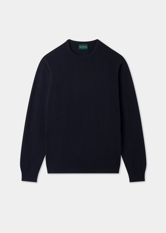 Men's Lambswool Crew Neck Jumper in Navy