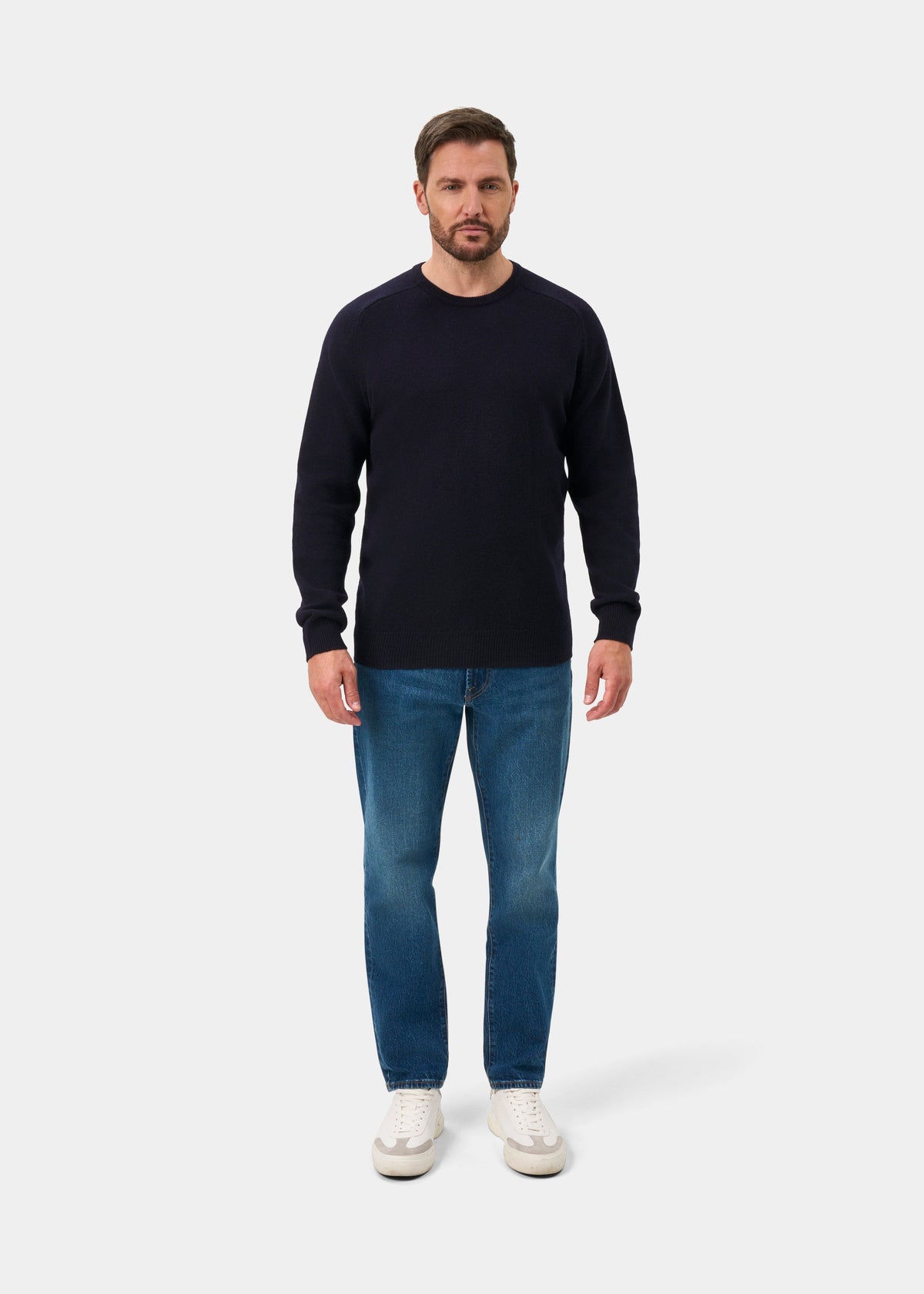 Dorset Lambswool Crew Neck Jumper In Navy - Classic Fit