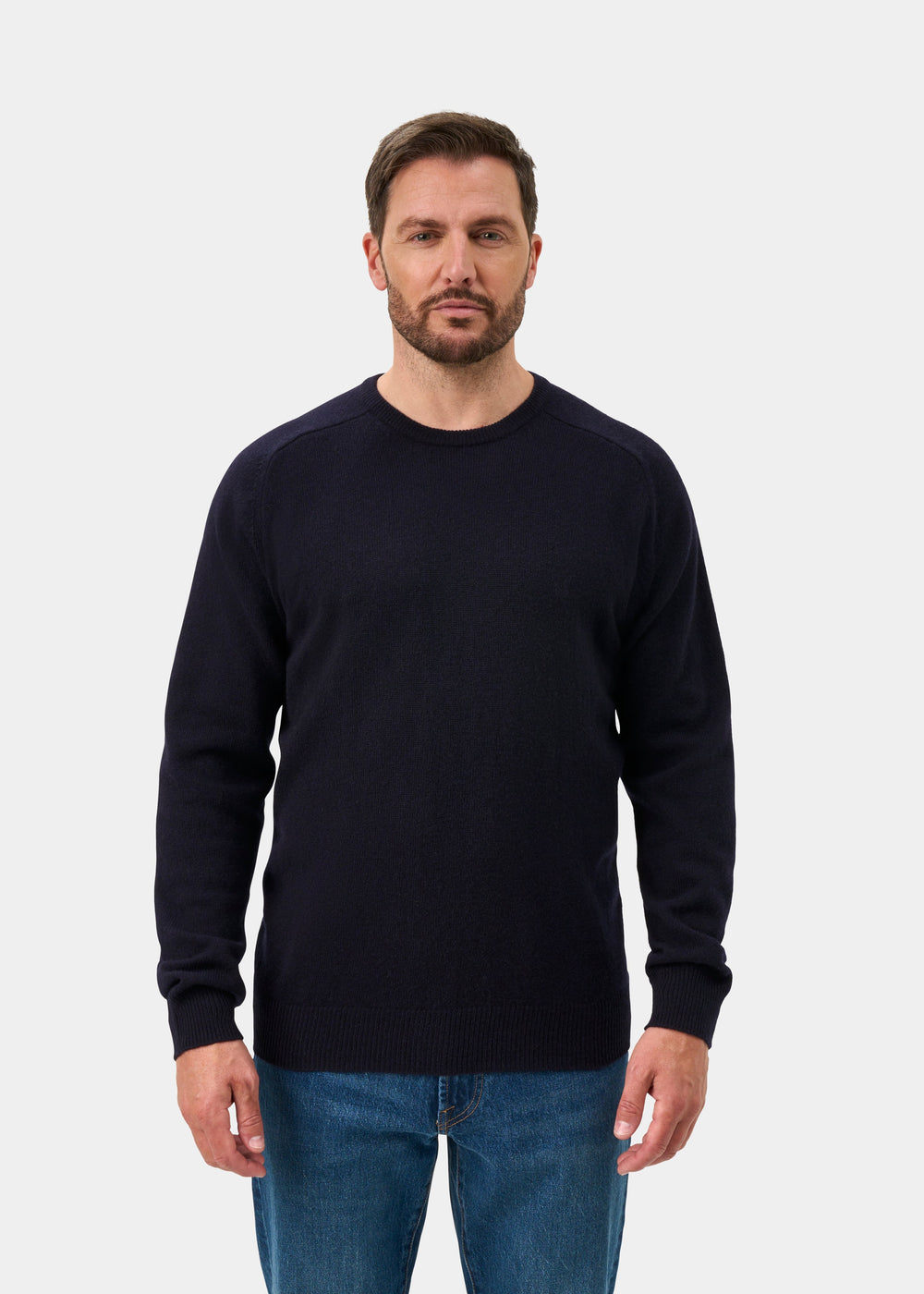Dorset Lambswool Crew Neck Jumper In Navy - Classic Fit